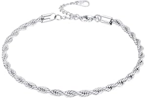FaithHeart Chaine de Cheville Femme,Bracelet de Pied Plaqué Or en Acier Inoxydable,Maille Figaro/Cubaine-Cheville Chaine Ajustable 20 à 27 cm,Bijoux de Plage Été Vacances pour Femmes Hommes Filles