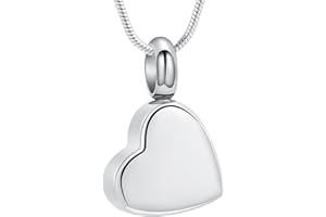 VCCWYQK Mini collar de urna de corazón para mujeres y hombres, acero inoxidable, colgante para cenizas