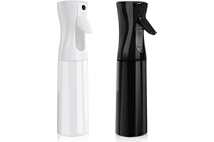 Bukuhlio 2 flaconi spray continui, ultra fini, per parrucchiere, spray a 360 gradi, ergonomici, ricaricabili, 300 ml