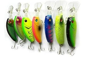 LENPABY 7 pcs/lot Plongée Peu Profonde Crankbait Leurres De Pêche d'eau Douce Basse Doré Crapet Dur Appât De Pêche S'attaquer 9 cm / 3.54 "/11.8g