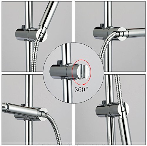 Brausehalter, EZfull Handbrause Halterung Schieber Gleiter Halter Brausehalter ABS Grade Kunststoff Chrome fertig Für 24 mm Slide Bar Dusche - 5