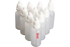 XUMIN Lot de 50 flacons compte-gouttes vides rechargeables en plastique blanc 5 ml avec bouchon à vis