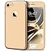 Produktbild Yokata iPhone 7 Hülle Vollschutz Handyhülle Handy Tasche Schale Etui Ultra Dünn Leicht Etui Matte Anti-Kratzer Case Weich Silikon Gel Clear TPU Schutzhülle [Backcover] und Weiche Plastik Hard PC Schale [Front] mit Silicone Bumper Protective Cover - Gold