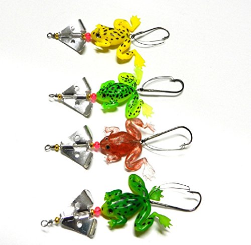 Preisvergleich Produktbild Tonsee 4ST Gummi Frosch weiche Angeln lockt Bass