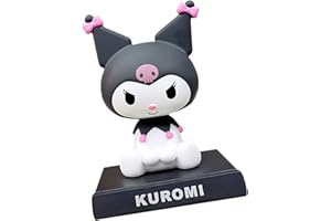 IFHDO Schütteln Kopf Figur, Kuroomi Auto Figurine, Kuromi Auto-Armaturenbrett-Ornamente Kuromi Figur Modell Kindergeburtstag Deko Sammlung Dekorationen Modell Auto Innenraum Dekoration