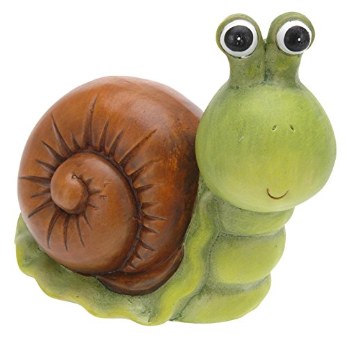 Gartendeko Keramik Tiere grün 17 x 9 x 16 cm - Schnecke