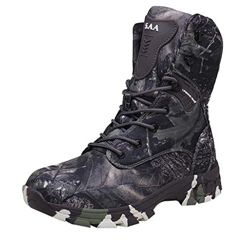 QUICKLYLY Botas Militares Campo Tactica Caza Calzado Seguridad Trekking Moto Montaña Senderismo Motocross Hombre Militar Camuflaje Cuero Ante Zapatillas Trabajo Invierno Vestir Nieve Esqui Casual