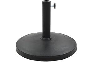 GardenCo 10.5kg Round Parasol Base - Outdoor Parasol Umbrella Stand Weight Base - All Parasols - Black (10.5kg Round)