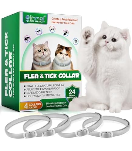 Collier Anti-puces Et Tiques Pour Chat - Protection 8 Mois, étanche, Réglable, à Base D'ingrédients Naturels
