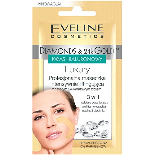 EVELINE Cosmetics Diamond and Gold Set of 3 Luxury Professional Lifting Masks 3 x 7ml Hipoallergenic