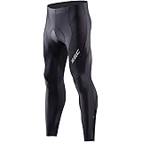 XGC Pantaloni Lunghi da Ciclismo da Uomo, Pantaloni da Ciclismo da Uomo, Elasticizzati, Traspiranti, in Spugna 4D con Imbotti