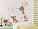 Produktbild ufengke home Wandsticker Bären Baby Dusche Thema Cartoon mit Regenschirm, Babyflasche & Wandtattoo Kinderwagen Abnehmbare DIY Vinyl Wandaufkleber für Kinderzimmer,Schlafzimmer