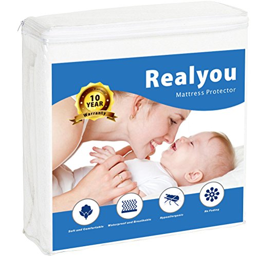 Matratzenschoner mit Spannumrandung Weiß 150x200 cm| Wasserdicht| Anti-milben| Inkontinenz| Rundumbezug| Premium Microfaser| Atmungsaktiv