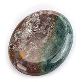 Artistone 2" Crystal Worry Stone,polished Natural Ocean Jasper Chakra Reiki Healing Thumb Stones For Anxiety Meditation Stress Release With Gift Box