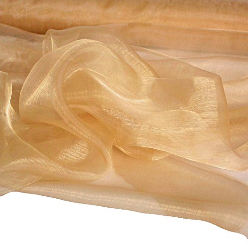 ORGANZA Stoff Meterware in Gold – hauch zart und durchsichtig - 2