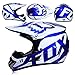 Produktbild WLBRIGHT Erwachsene Motocross-Helm Geschenkbrille Maskenhandschuhe Fox Moto-Dreh-Start-Helm für Mann und Frau,Blue,M