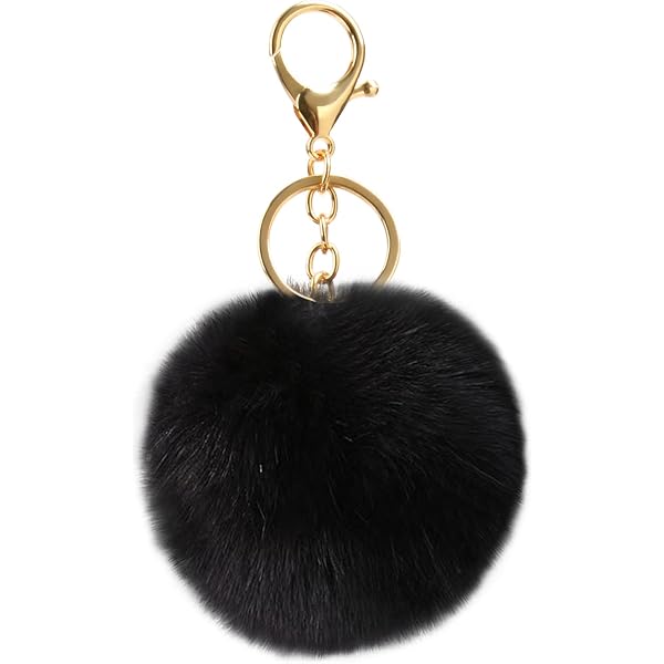 QUARKZMAN Pom Pom Portachiavi, 8cm Palla Di Pelliccia