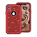 Produktbild Shinyzone iPhone XS Max 6.5 zoll Kratzfest Handyhülle,iPhone XS Max 6.5 zoll Glitzer Rot and Schwarz Silikon + Hart Zurück Hülle,360 Grad Schutz [Vorne und Hinten] Stoßfest Schwerlast Abnehmbar [3 in 1] Luxus Bling Schutzhülle für iPhone XS Max 6.5 zoll