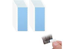 ZILZUFA Lot de 120 Bande adhésive d'Extension de Cheveux,Bande Adhesive Extension Ruban Adhésif Double Face Adhésive,Pour Le Remplacement De Trame De Cheveux(4 x 0.8 cm,Bleu)