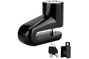 DIOCHE Bloqueo del freno de disco, alarma antirrobo Bloqueo del disco, bloqueo de freno de seguridad, Scooter de seguridad Motocicleta Bicicleta Antirrobo Rueda de freno de la rueda de servicio(Negro)