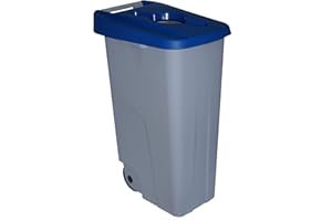 Denox DEN013 Contenedor Reciclo 110 litros Abierto, Azul, 420x570x880 mm