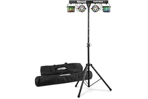 Beamz Partybar2 LED Disco Light Kit with Soft Case - Sound Activated RGB Light Bar, DJ Lights Set for Parties, Stage and Rave Lighting, Disco Light, Disco Lights Sound Activated, DJ Light