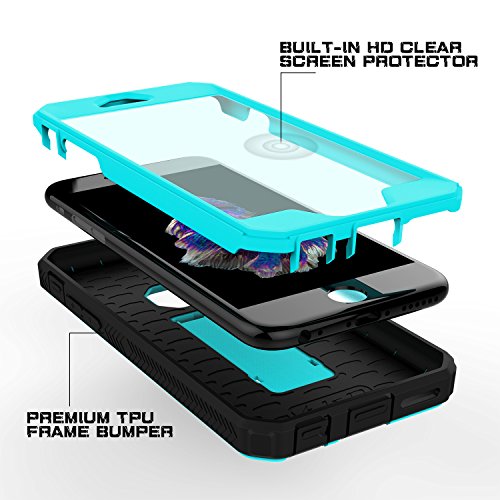 iPhone 6S  iPhone 6 Funda  J D  Armadura Delgada   Doble Capa   Protecci  n Pesada  H  brida Resistente Funda Protectora y Robusta para iPhone 6S  iPhone 6     Turquesa