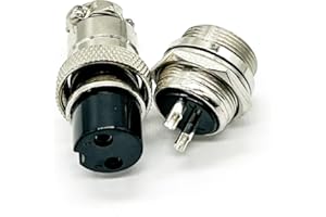 Elecbee GX20 2 Pines Aviación Enchufe Conector, Conector Circular Hembra y Macho de Acoplamiento 20 mm Rosca Panel Metal Conector para Cable y Panel de Señal y Electrónicos de Aviación