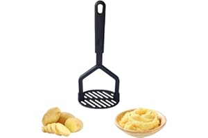 COGNITIVEX Nylon Potato Masher with Handle Potato Masher Food Crusher Non-Stick Function Head Potato Ideal for Mashing All Food Types with a Grip Handle for Comfortable Use(Black)