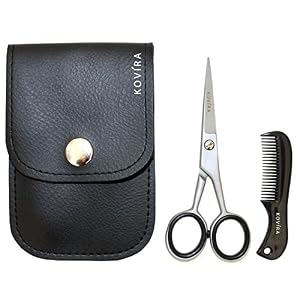 Kovira Beard and Moustache Scissors with Comb for Precise Facial Hair Trimming and Grooming - 4.5 Inch/11.43cm Scissor… - Image 2