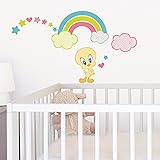 Im Lieferumfang enthalten sind 2 verschiedene Bögen mit insgesamt 19Â Stickern (1 Regenbogen, 1 Tweety, Wolken, Sterne, Herzen)!