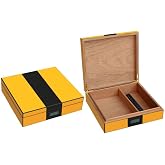 Sarı Karbon Fiber Humidor Puro Kutusu rc60
