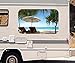 3D Autoaufkleber Meer Strand Palme Stühle Liege Ruhe Wohnmobil Auto KFZ Fenster Motorhaube Sticker Aufkleber 21A973, Größe 3D sticker:ca. 45cmx27cm