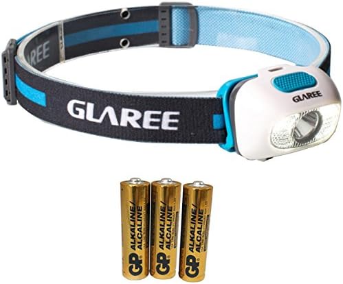 Headlamp Flashlight - 210 Lumens White Cree Led + Red Light, Super Bright, Waterproof,48h Battery Life,Best for Running, Caving, Hiking, Camping, Reading, Kids, Adjustable Headband L60 BLUE