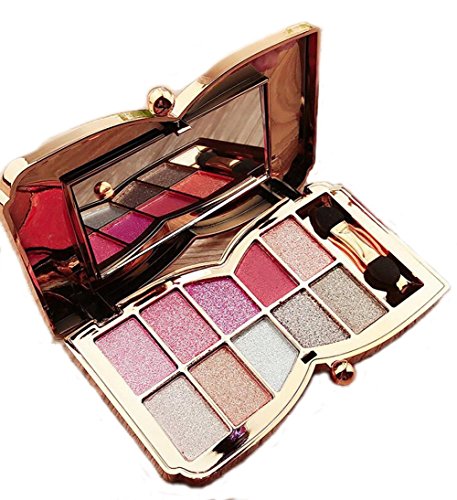 Tmalltide Natural Nudes Professional 10 Colors Diamond Bright Colorful Eye Shadow Super Flash Sparkling/Glitter Eyeshadow Colour Concealer Palette Gift Bundle