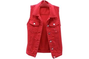 BAIXIAOCHI Gilet Di Jeans Da Donna Corto Primavera Ed Estate Giacca Senza Maniche Sfilacciata Slim Fit Con Cardigan Strappato Top