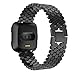 Produktbild Hunpta@ Mode Sport Metall Armband mit Metallverbindern für Fitbit Versa(174mm) (Schwarz)