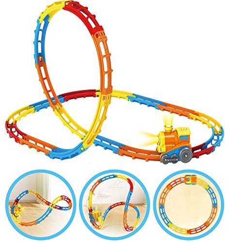 Eisenbahn Zug Rennbahn mit Looping, Spielbahn für Kleinkinder (Tumble Train) thumbnail