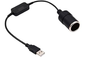 KSYWYDU USB to Cigarette Lighter Adapter, 5V USB A Male to 12V Cigarette Lighter Female Car Electronics Socket Converter Cable, Step Up Adapter, USB to DC Power Cable for Dash Cam Car Charger GPS Recorder