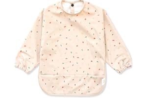 Bubba Bear Bavoir Manches Longues pour Bebe - Bavoirs Bebe Imperméable, Tablier Bebe pour Manger, Tablier Enfant Repas, Bavoir DME, Blouse Bebe Repas