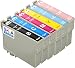 Produktbild 6-Stück Skia Tintenpatronen Epson Stylus Photo 79 1400 1410 1500 W P 50 PX 650 660 700 710 720 WD 730 800 800 FW 810 820 FWD 830 T 0791 0792 0793 0794 0795 0796 Tinten patronen