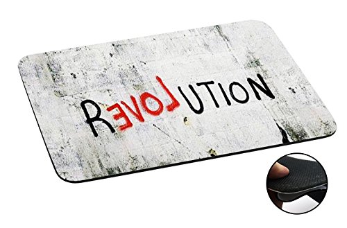 186 - Banksy Graffiti Art Revolution Design Macbook PC Laptop Anti-slip Mousepad Mouse Mat Tpu Leather Stark haftende Unterseite für optimalen Halt