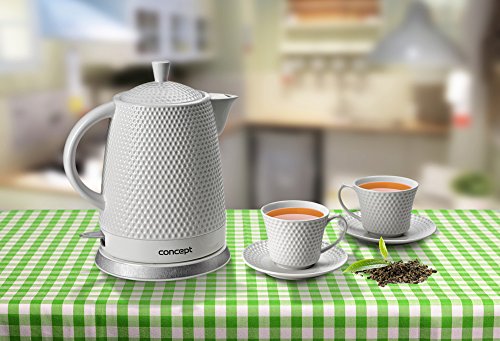 CONCEPT Hausgeräte RK-0040 Keramik Wasserkocher + 2 Tassen 1.5L 2200W - 2