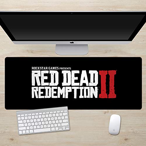 Preisvergleich Produktbild HHE Mauspad, Gaming-Mauspad, vernähte Kanten, Glatte Oberfläche, Rutschfeste Gummiunterseite, kompatibel mit Laser-Maus und Allen optischen Mäusen Red Dead Redemption, Übergröße 30 x 80 cm