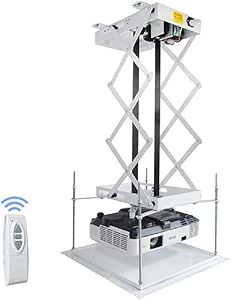 Vogvigo Projector Holder 70cm Electric Lift Remote Control for Cinema Church Hall School with Double Motors Maximum Load 20kg
