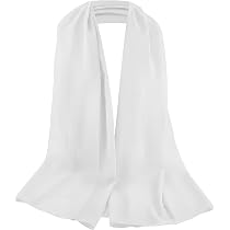 Étole Châle En Mousseline De Soie Avec Fils Métalliques - 160x45 Cm, Franges, Pour Robe De Soirée/Mariage