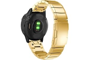 QuickFit Klockremmar 20 mm kompatibla med Garmin Fenix 8 43 mm klockband, metall rostfritt stål armband ersättning affärsband för Garmin Fenix 8 43 mm kvinnor män