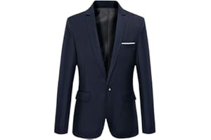 Benibos Mens Slim Fit Casual One Button Blazer Jacket