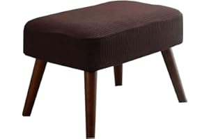 ZZDZW Stool Covers Rectangle, Stretch Rectangle Bar Stool Covers Elastic Vanity Stool Cover Jacquard Chair Seat Slipcover Counter Stool Covers Saddle Seat Cover For Wooden Metal Bench (Color : Curry)