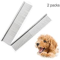 Fellpflege Kamm, HanDingSM 19 cm Edelstahl Pflege tool-removes Verfilzungen, Knoten, lose Fell Schmutz